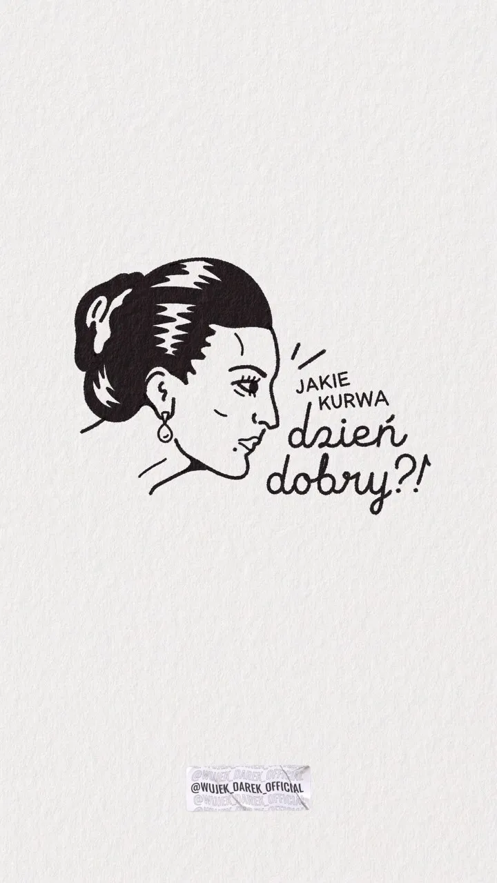 Ignorant lettering tatuaż z portretem kobiety w stylu gruby kontur — tatuaż, Wujek Darek, Warszawa, Polska