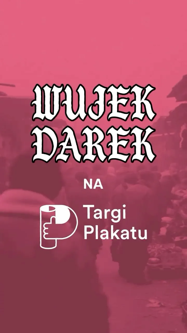 Tatuaż z grubym konturem i letteringiem na Targach Plakatu — tatuaż, Wujek Darek, Warszawa, Polska