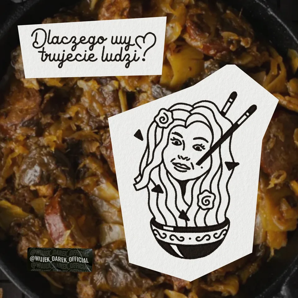 Ignorant flash z grubym konturem – delfiny, łysiejący mężczyzna, kobieta w misce ramen (2) — Tattoo, Wujek Darek Tattoo, Warszawa
