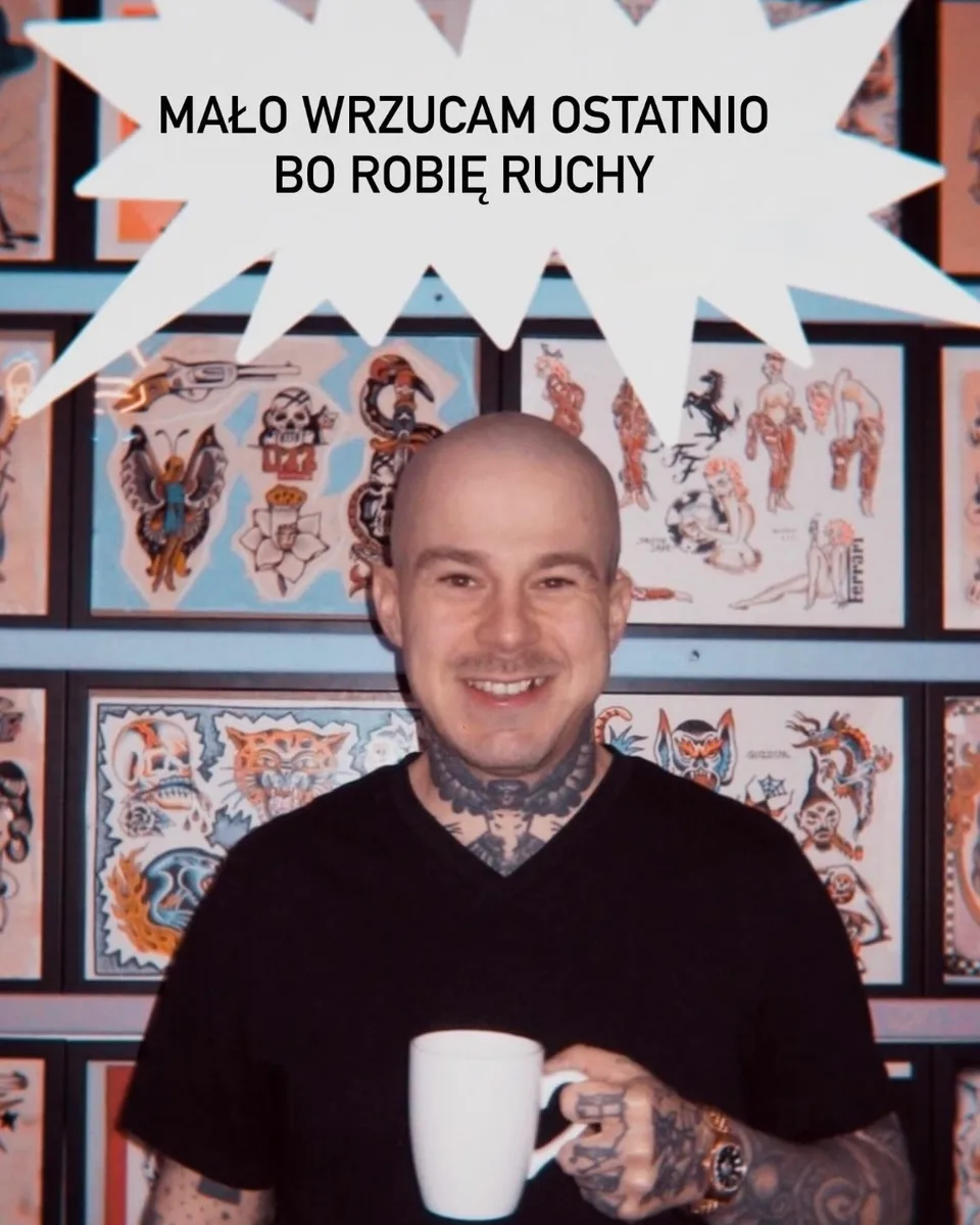 Gruby kontur ignorant tatuaż na przedramieniu — polaroidowa sesja z artystą (8) — Tatuaż, Wujek Darek Tattoo, Warszawa