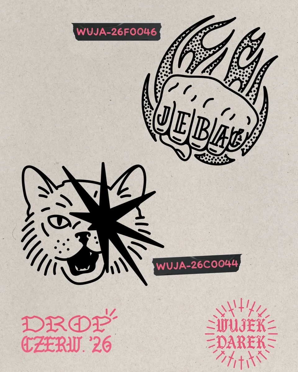 Ignorant flash z pięścią w ogniu i kotem z gwiazdą — Tattoo, Wujek Darek Tattoo, Warszawa