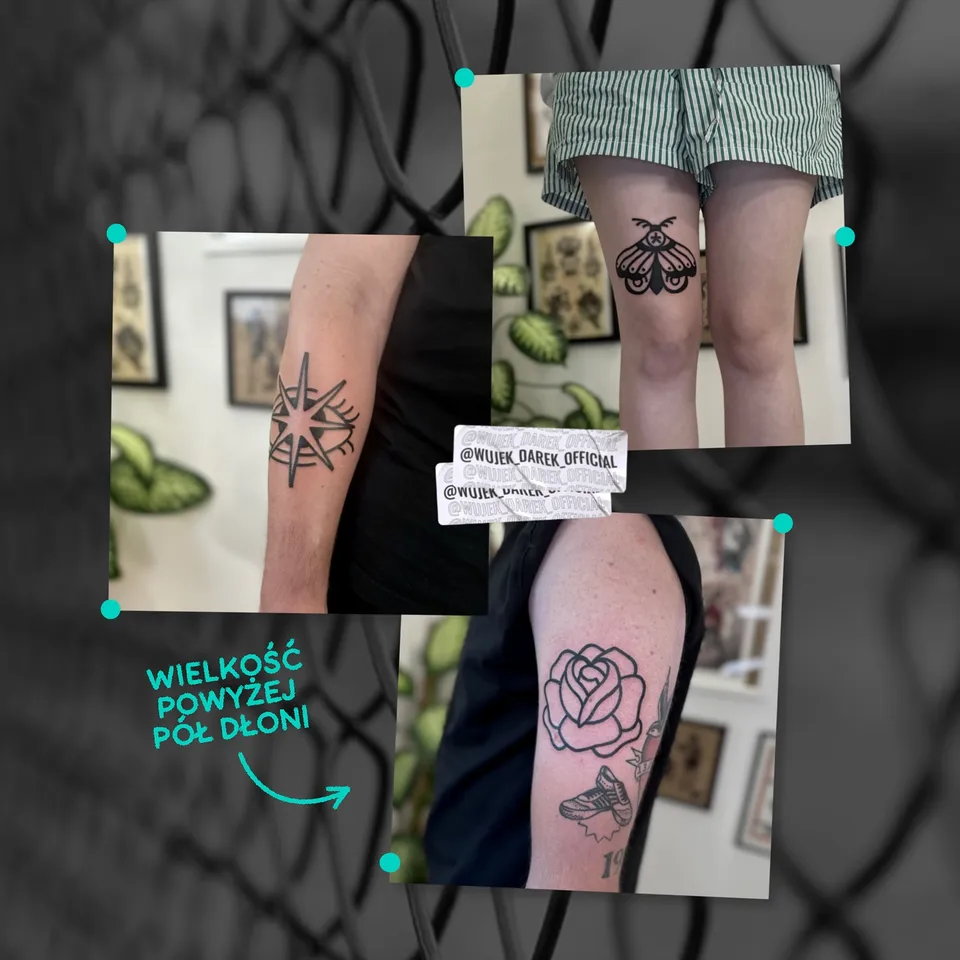 Ignorant flash tatuaże z czaszkami, tygrysem i sztyletem na rękawie (3) — Tattoo, Wujek Darek Tattoo, Warszawa